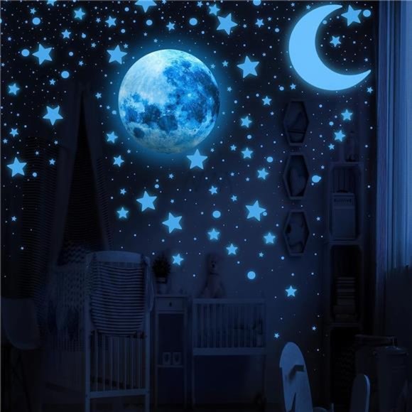 Glow in the Dark Stars for Ceiling - 1050pcs  Ceiling Decor | Stars Stickers - Picture 1 of 6